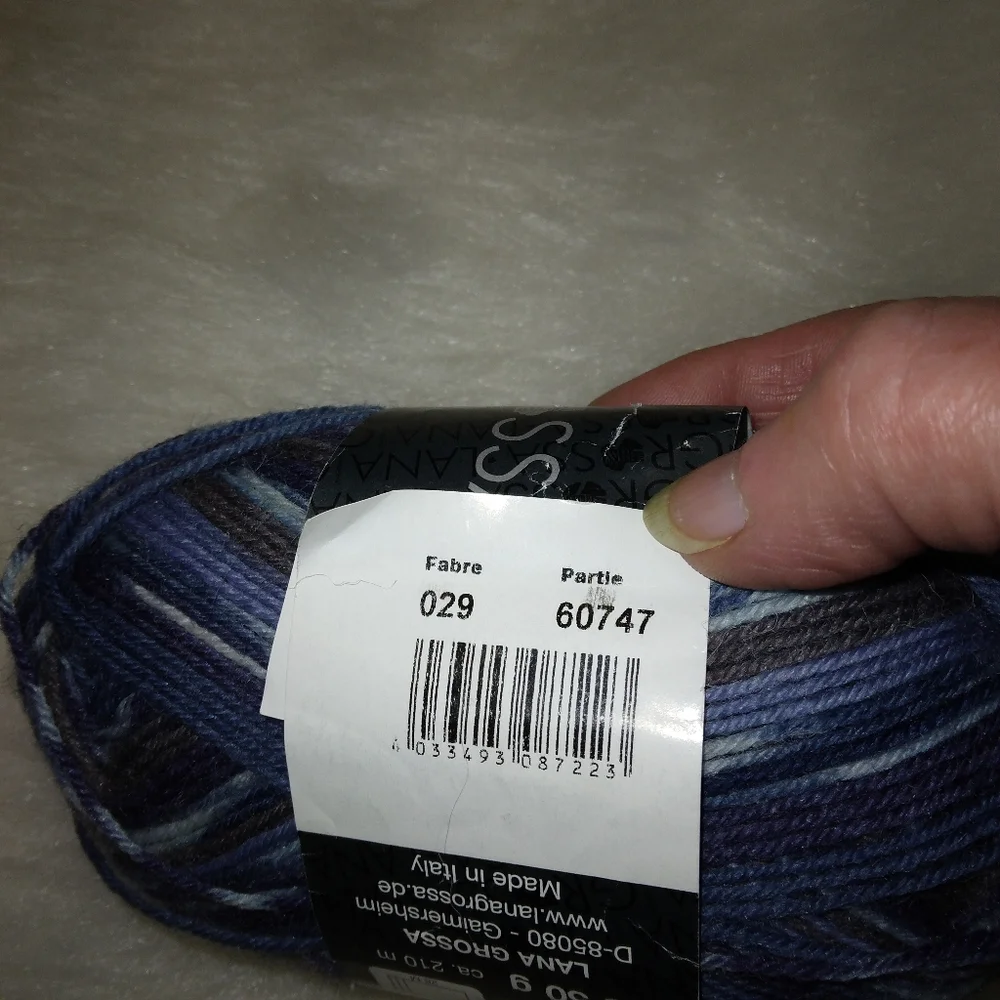 YARN Lana Grossa Fantasy Sock Yarn, 80% Wool 20% Polyamide, BLUES